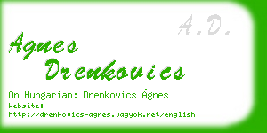 agnes drenkovics business card